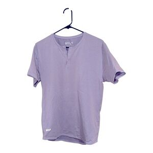 BYLT‎ Henley Drop Cut LUX 3 Button. Men’s Medium. Casual Stretch. Lilac.